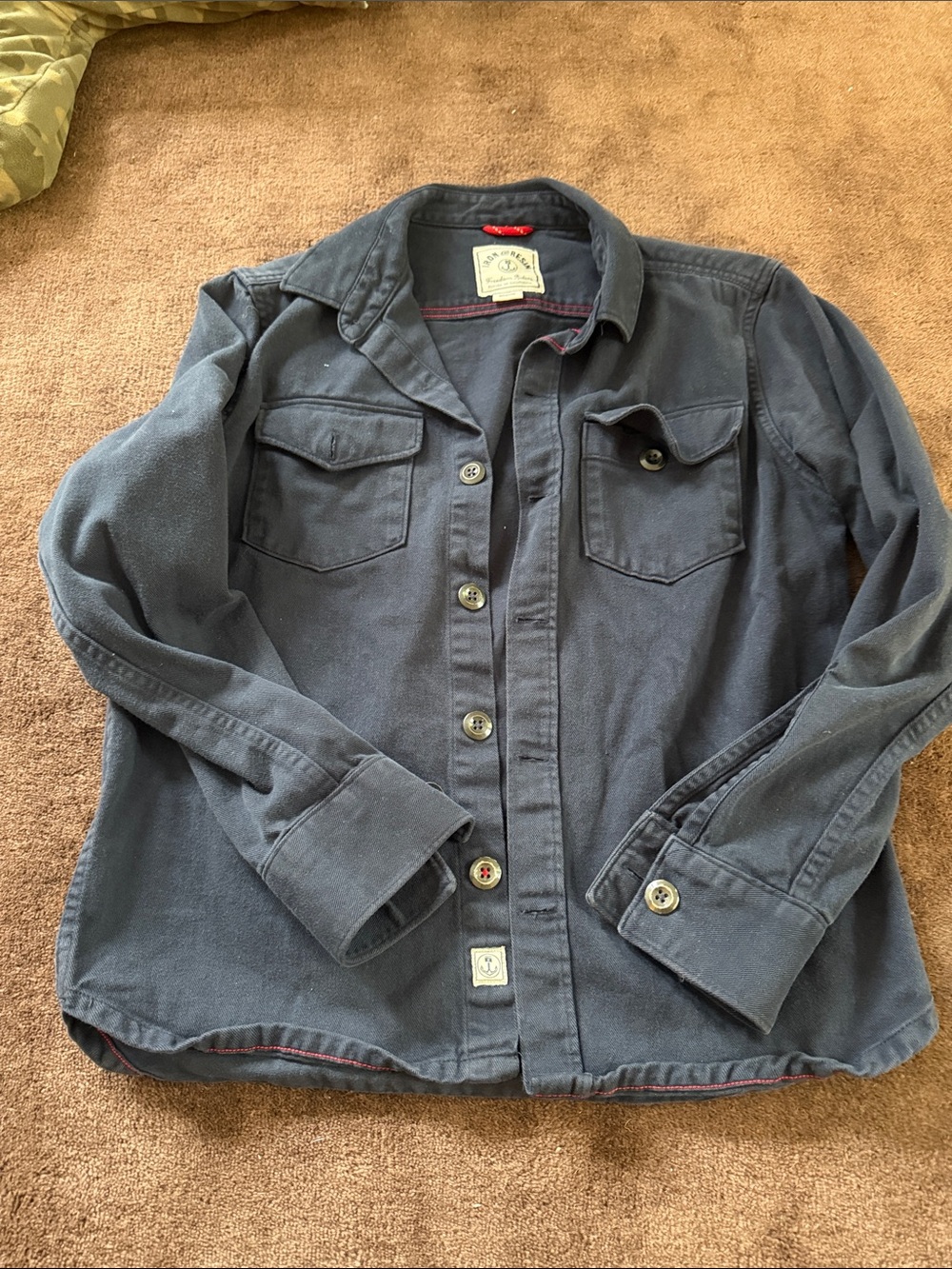 Iron & Resin Navy Blue Casual Button-Down Shirt
